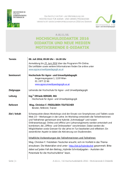 hochschuldidaktik 2016 didaktik und neue medien - PH