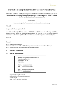 Informationen zum Fernabsatzvertrag
