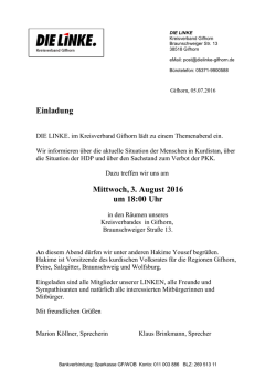 3. August 2016 - DIE LINKE. Kreisverband Gifhorn