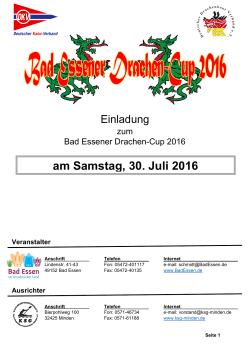 Ausschreibung für den Bad Essenener Drachen-Cup 2016