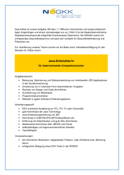 Java-Entwickler/in - Nieder&ouml;sterreichische Gebietskrankenkasse