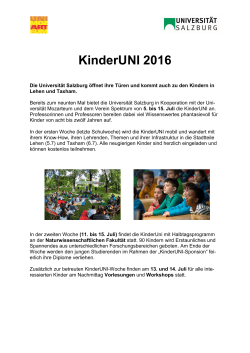 KinderUNI 2016 - Universität Salzburg
