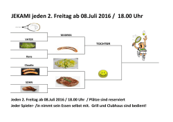 JEKAMI jeden 2. Freitag ab 08.Juli 2016 / 18.00 Uhr