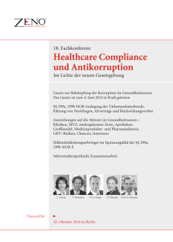 Healthcare Compliance und Antikorruption