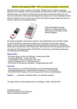 Mobiles Überfallgerät GSM + GPS und grösstmöglicher
