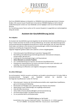 Assistent der Geschäftsführung (m/w)