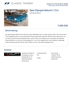 Opel Olympia Rekord (1956) 7.450 EUR
