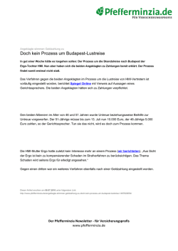 Doch kein Prozess um Budapest-Lustreise