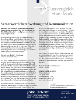 Verantwortliche/r Werbung und Kommunikation