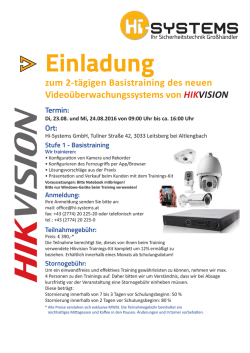 HIKVISION Basistraining 23.+24.08.2016 [] - Hi