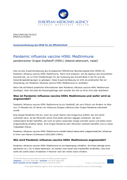 Pandemic influenza vaccine H5N1 MedImmune, INN