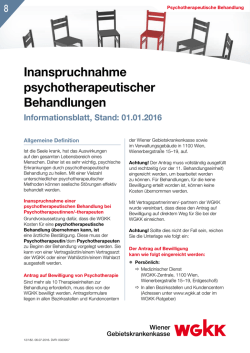 Inanspruchnahme psychotherapeutischer Behandlungen