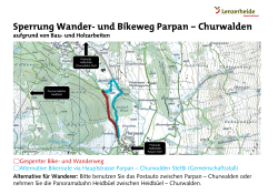 Sperrung Wander- und Bikeweg Parpan – Churwalden