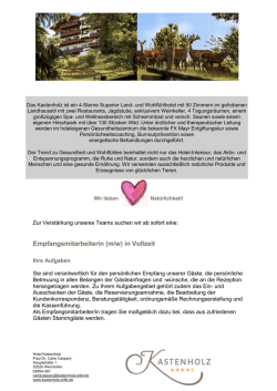 Stellenbeschreibung Empfangsmitarbeiterin