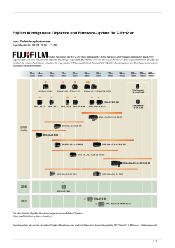Fujifilm kündigt neue Objektive und Firmware-Update
