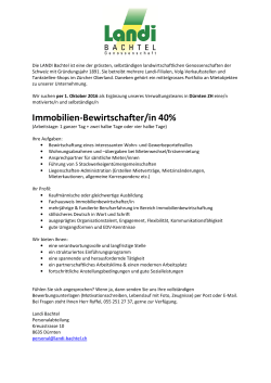 Immobilien-Bewirtschafter/in 40%