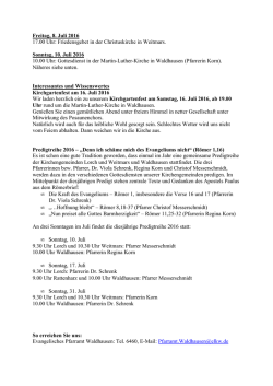 Gottesdienst als PDF - in der Stadt Lorch!