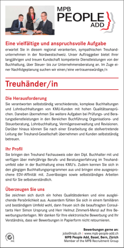 Treuhänder/in - jobs.NZZ.ch, Jobs