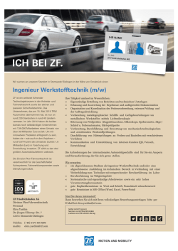 Ingenieur Werkstofftechnik (m/w)