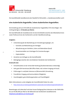 eine studentische Angestellte / einen studentischen Angestellten.