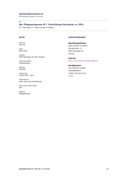 Dip. Pflegepachperson HF / Fachrichtung Psychiatrie, ca