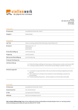 Intern or working student Online Marketing / Social Media (m/f)
