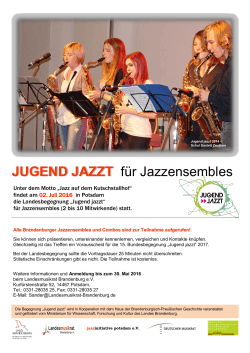 "Jugend jazzt" 2016 für Jazzensembles