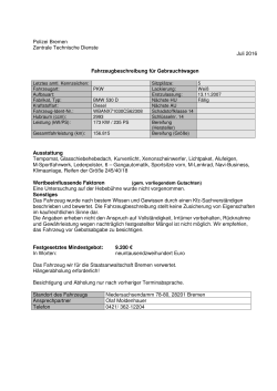 Fahrzeugbeschreibung - Zoll