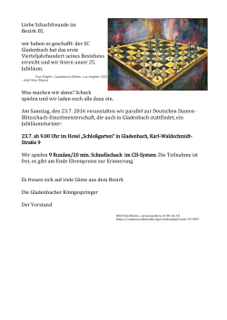 Einladung Jubiläumsturnier Gladenbach - HSV