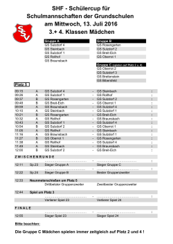 SHF - Schülercup für Schulmannschaften der Grundschulen am