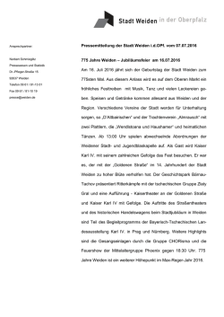 Jubil&auml;umsfeier am 16.07.2016 - Stadt Weiden in der Oberpfalz