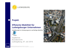 Projekt Effiziente Mobilität für Ludwigsburger Unternehmen