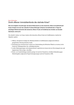 Droht offenen Immobilienfonds die n&auml;chste Krise?