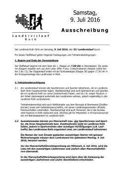 Landkreislauf 2016 - Ausschreibung