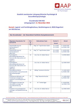 Lehrgangsplan