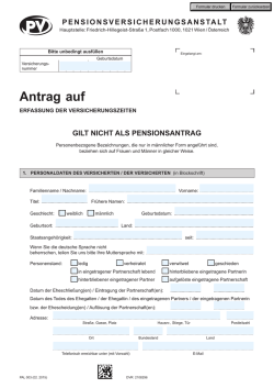 Antrag auf Erfassung der Versicherungszeiten