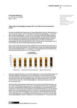 Eine Viertelmillion Erwerbst&auml;tige arbeiten 2014 in der Berliner