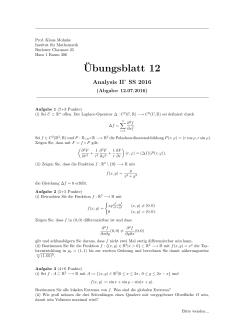 Blatt 12 - Institut für Mathematik