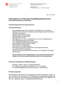 Informationen zur Rekrutierung Milit&auml;rpolizisten