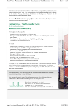 Holztechniker / Tischlermeister (w/m) - Forum