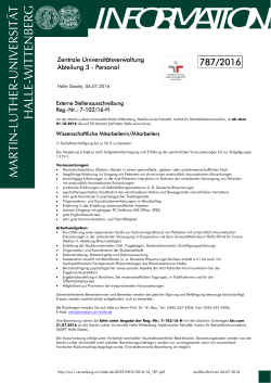 information - Zentrale Universit&auml;tsverwaltung - Martin