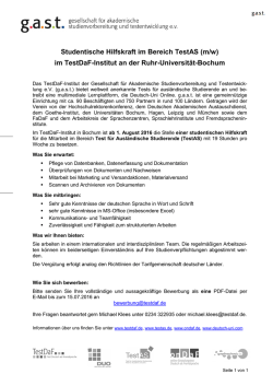 Studentische Hilfskraft im Bereich TestAS (m/w) im TestDaF
