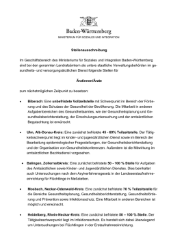 ist die Ausschreibung - &Auml;rzteverband &ouml;ffentlicher Gesundheitsdienst