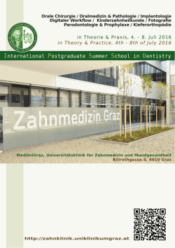 International Postgraduate Summer School in Dentistry