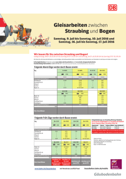 Gleisarbeiten zwischen Straubing und Bogen