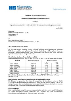 Dringende Sicherheitsinformation Sicherheitsrelevante