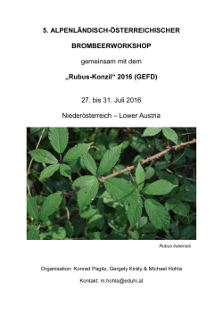 „Rubus-Konzil“ 2016 - Gesellschaft zur Erforschung der Flora