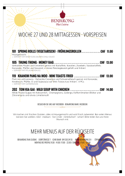 Mittagsmenu Woche 27 und 28 hier