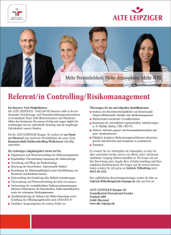 Referent/in Controlling/Risikomanagement
