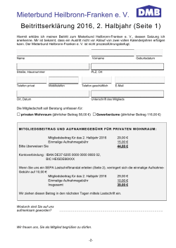 Beitrittserklärung - Mieterbund Heilbronn